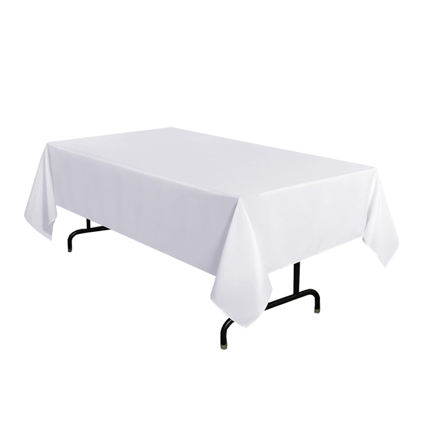 sancua 2 Pack White Table Cloth 60x102 Inch for 6 Feet Rectangle Tables | Stain and Wrinkle Resistant Washable Polyester Tablecloth Cover for Dining Tables, Wedding Buffet Parties and Camping