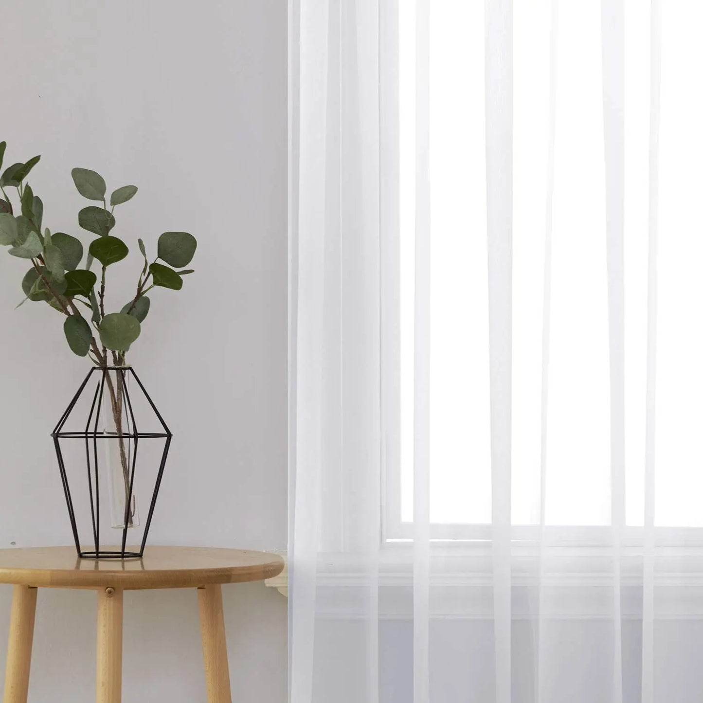 Deconovo Gauze Fabric White Rod Pocket Sheer Curtains (2 Panels, Do Not Bleach) - Lightweight Window Drapes, Room Decor for Bedroom, Creates Serene Ambiance, Two Panels