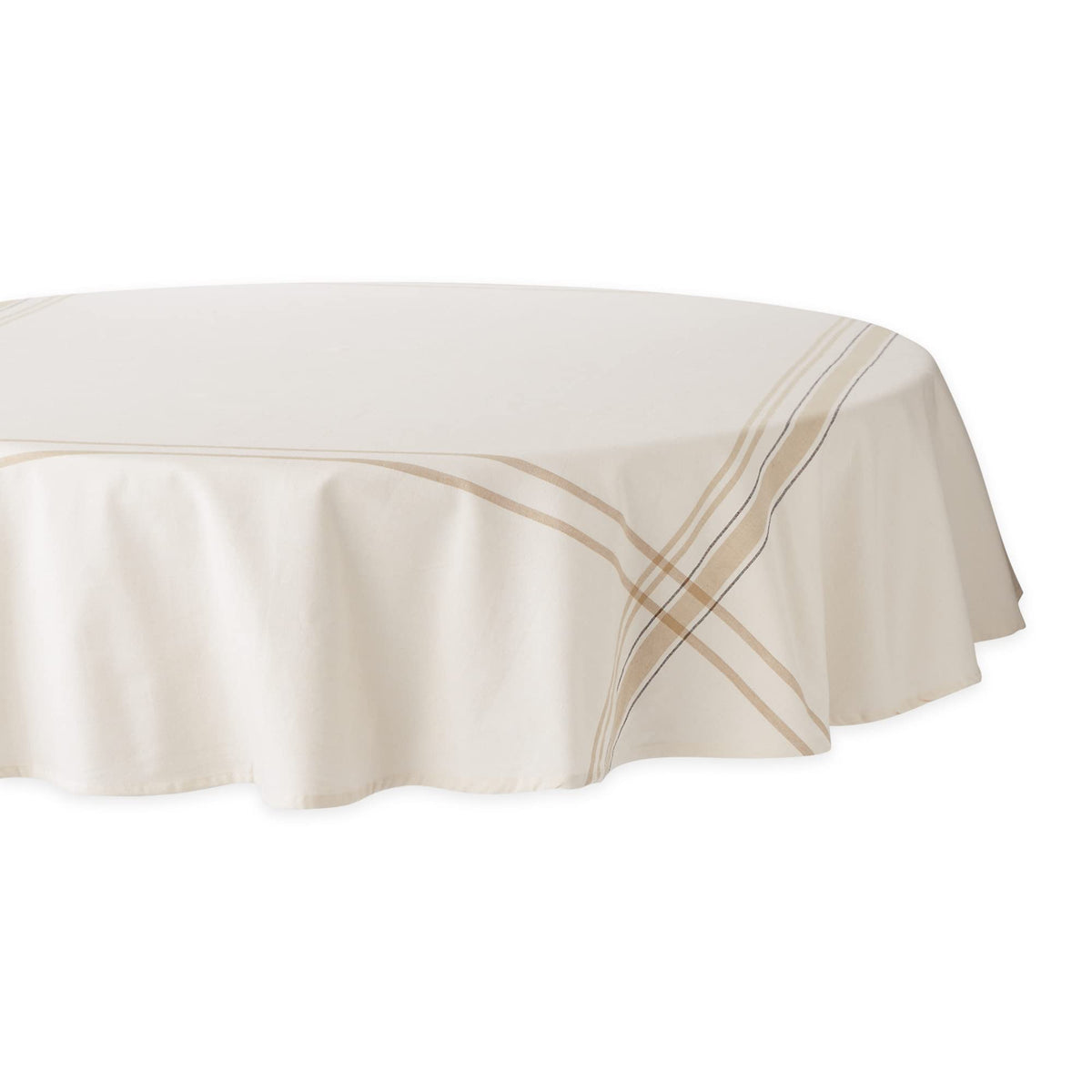 DII French Stripe Tabletop Collection Farmhouse Style Dining Table Linen Tablecloth, 60x84, Taupe/Teal