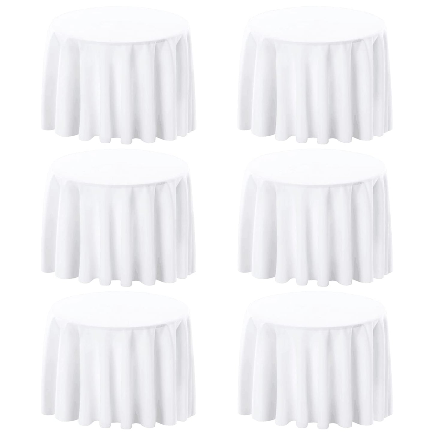 FINDYOU 10 Pack White Table Cloth Rectangle Table 60 x 102 Inch Tablecloths for 6 Foot Rectangle Tables. Stain and Winkle Resistant Polyester Washable White TableCloths for Parties Wedding Dining