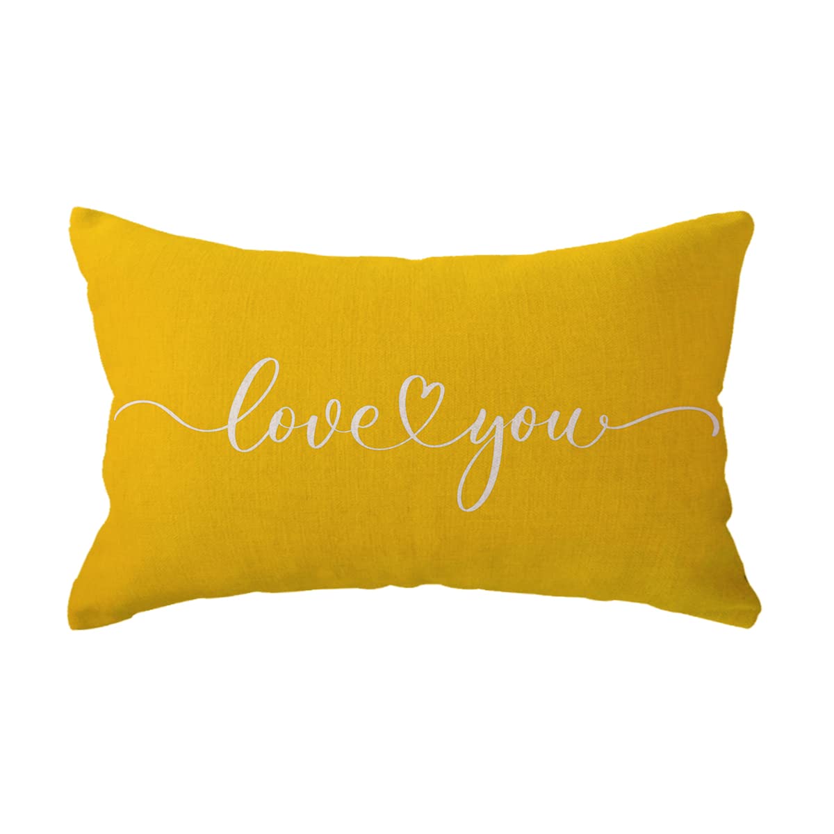 Love Lumbar Throw Pillow Covers - Couples Gift for Anniversary/Wedding/Engagement, Valentine's Day Quote Pillow Cases - 12 x 20 Inch for Sofa/Bed/Couch (Black)