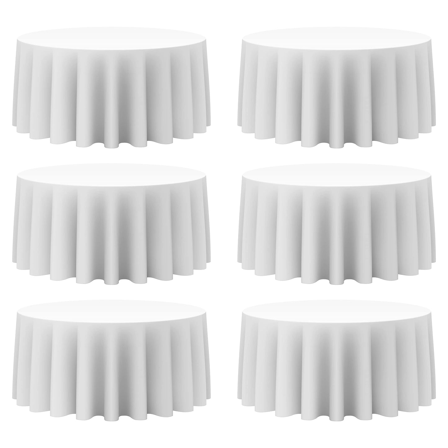 BRILLMAX 4 Pack Ivory Round Tablecloths 108 Inch for 48" Tables | 150 GSM Polyester Fabric, Floor Length Drop, Water, Stain & Wrinkle Resistant Cloth Cover for Wedding Reception Banquet Party