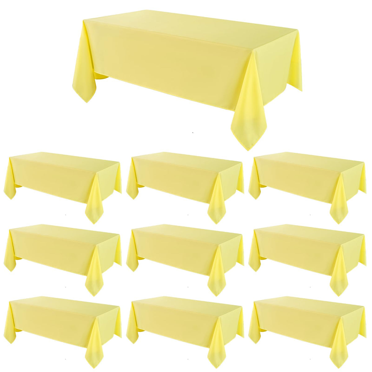 1 Pack White Rectangle Tablecloths 60x84 Inch for 4ft Tables | Washable Decorative Linen Polyester Table Cover for Dining Tables, Banquets Buffets Parties and Weddings