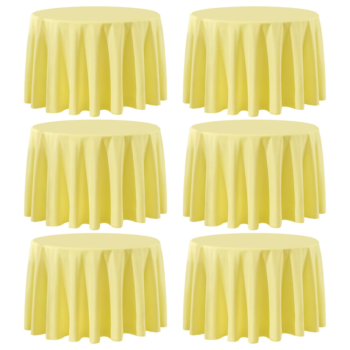 8 Pack Ivory Round Tablecloths 120 Inch for Dining Tables | Washable Decorative Linen Polyester Table Cover for Banquets Buffets Parties and Weddings