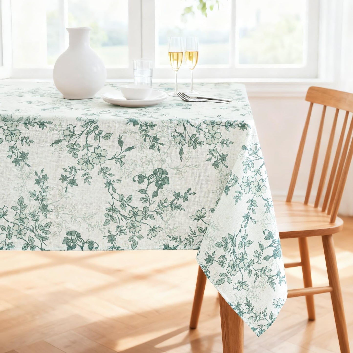 H.VERSAILTEX Linen Textured Table Cloths 60 x 120 Inch Premium Solid Tablecloth Spill-Proof Waterproof Table Cover for Dining Buffet Feature Extra Soft and Thick Fabric Wrinkle Free, Taupe