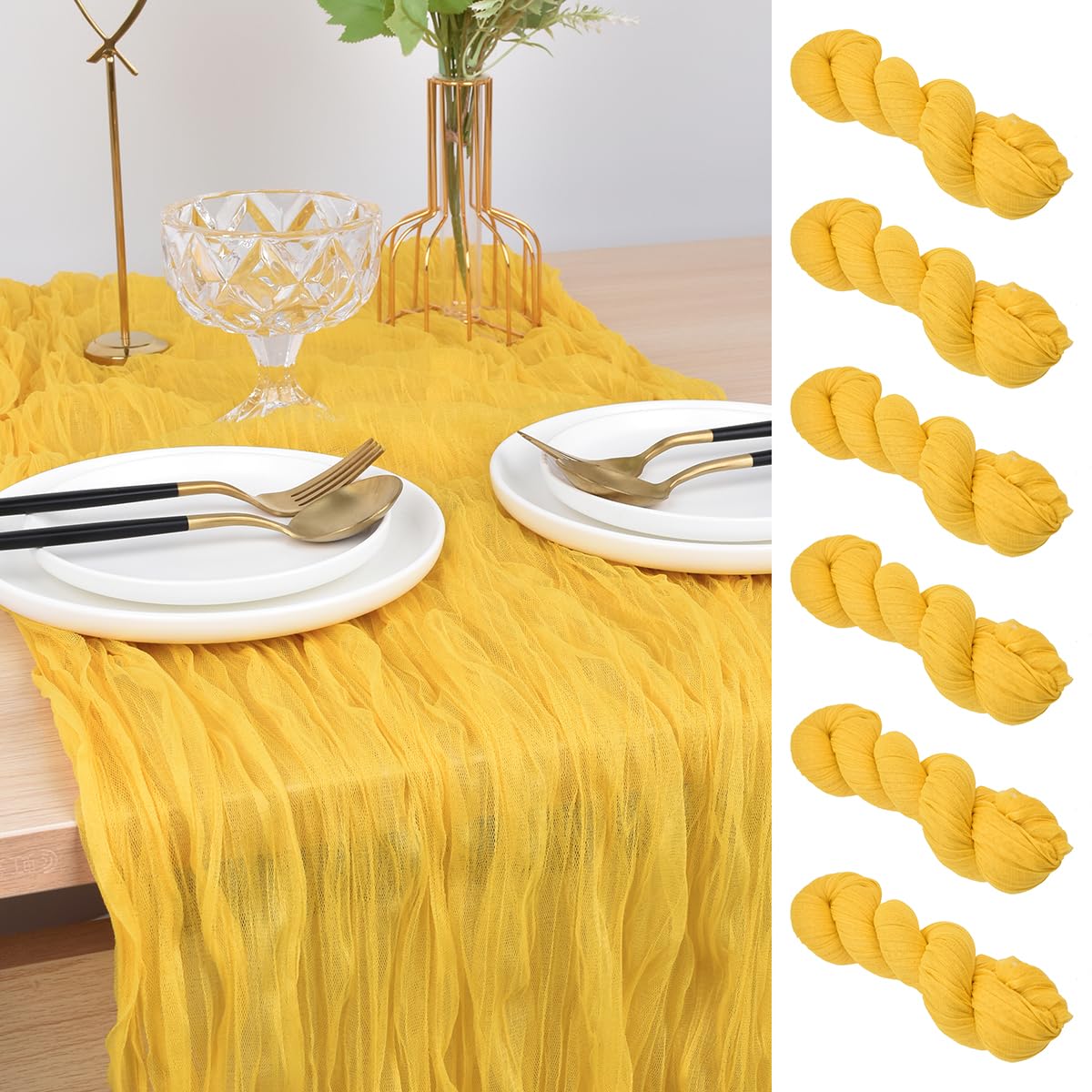 Blue Cheesecloth Table Runner Cheese Cloth Wedding Birthday Party Decor | 10Ft Summer Rustic Boho Gauze Farmhouse Bridal Baby Shower Holiday Dining Tea Party Home Table Decorations
