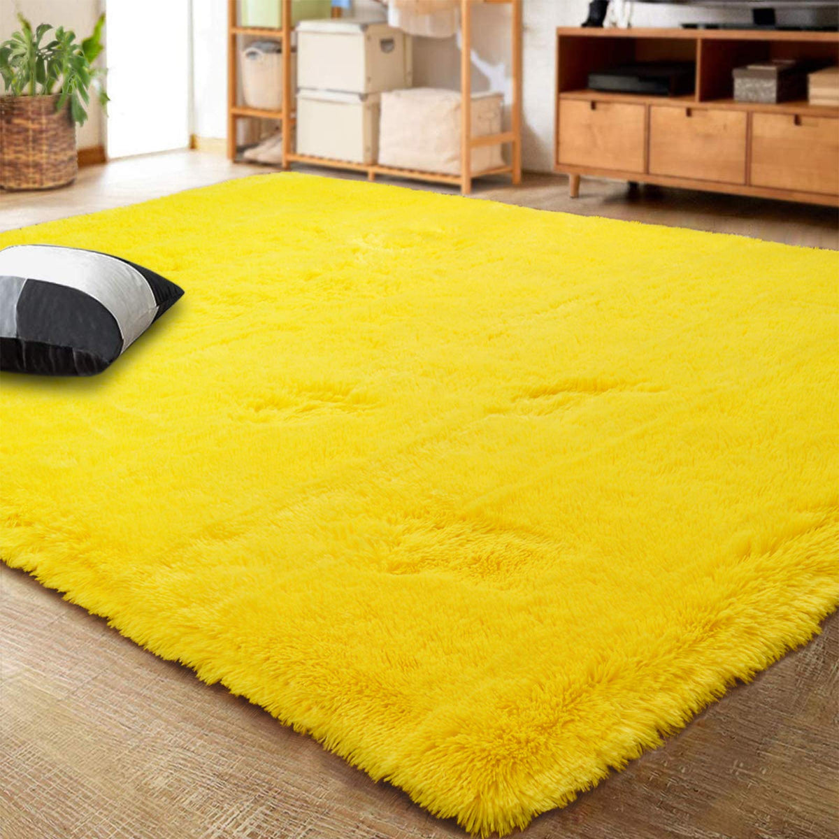 LOCHAS Area Rugs Fluffy Living Room Carpets for Kids Bedroom 6x9, Cream | Ultra Soft Indoor Modern Shaggy Rug for Dorm Nursery Boys Girls Home Decor