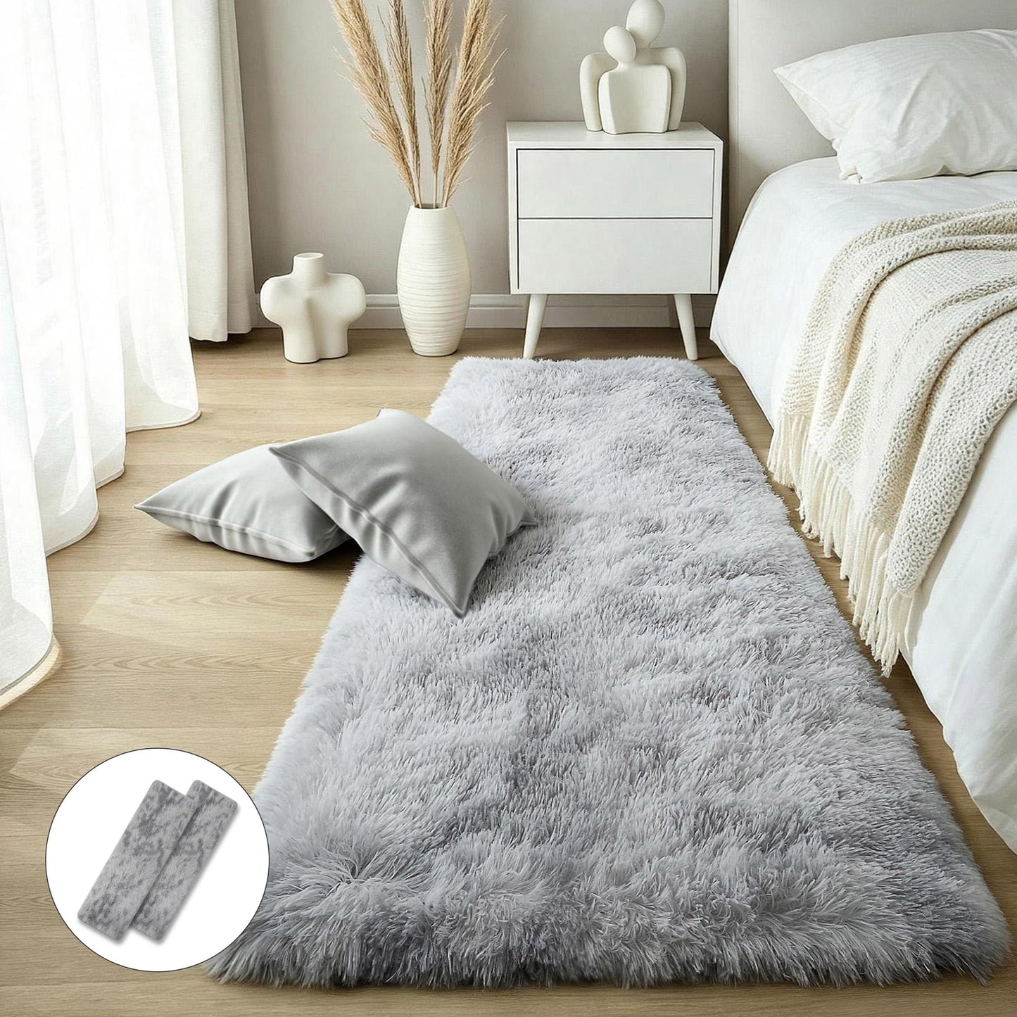 Pink Fluffy 4x6 Area Rugs for Bedroom Girls, Plush Washable Carpet | Area Rug for Kids Room, Nursery, Dorm Room, Non Slip Shaggy Floor Carpet