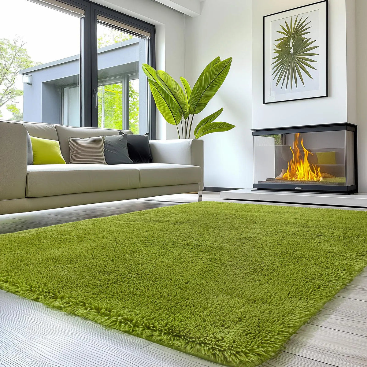 FAMVAL Large Fluffy Rug for Bedroom and Living Room, Long Plush Soft Area Rug with Non-Slip Backing, Modern Cozy Rug for Dorm Apartment Kids Room summerwins,back to school,dorm essentials,home decor,home essentials