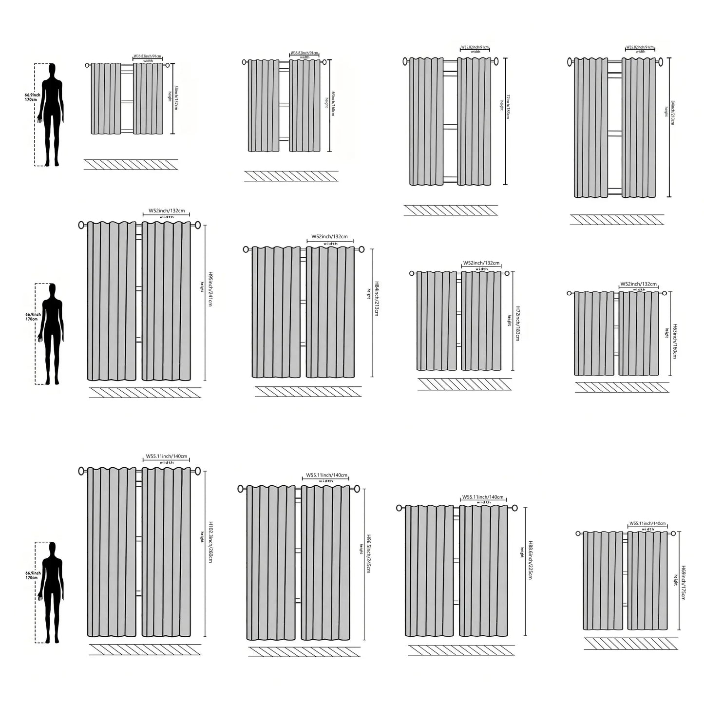 2-piece set of white breathable phantom gauze curtains, non transparent privacy filter curtains, top perforated hanging, sheer texture curtains, semi transparent curtains, suitable for bedrooms, kitchens, bathrooms, Curtain Panels
