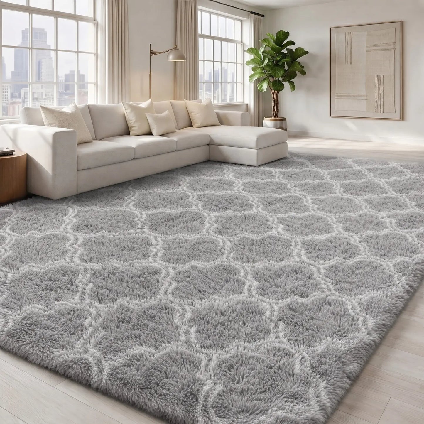FAMVAL Super Soft Fluffy Area Rug, Modern Plush Non-Slip Rectangular Rug for Bedroom Living Room Nursery, Thick Cozy Carpet for Kids and Pets summerwins,back to school,dorm essentials,home decor,home essentials