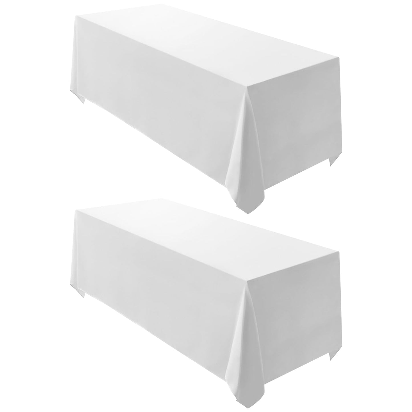 Surmente 10 Pack 90x132 Inch Black Tablecloth for 6-8 Foot Rectangle Tables | Dining Table Cover Protector, Wrinkle Free, Washable Polyester Fabric, 6ft Table Cloth for Wedding, Banquet, Restaurant