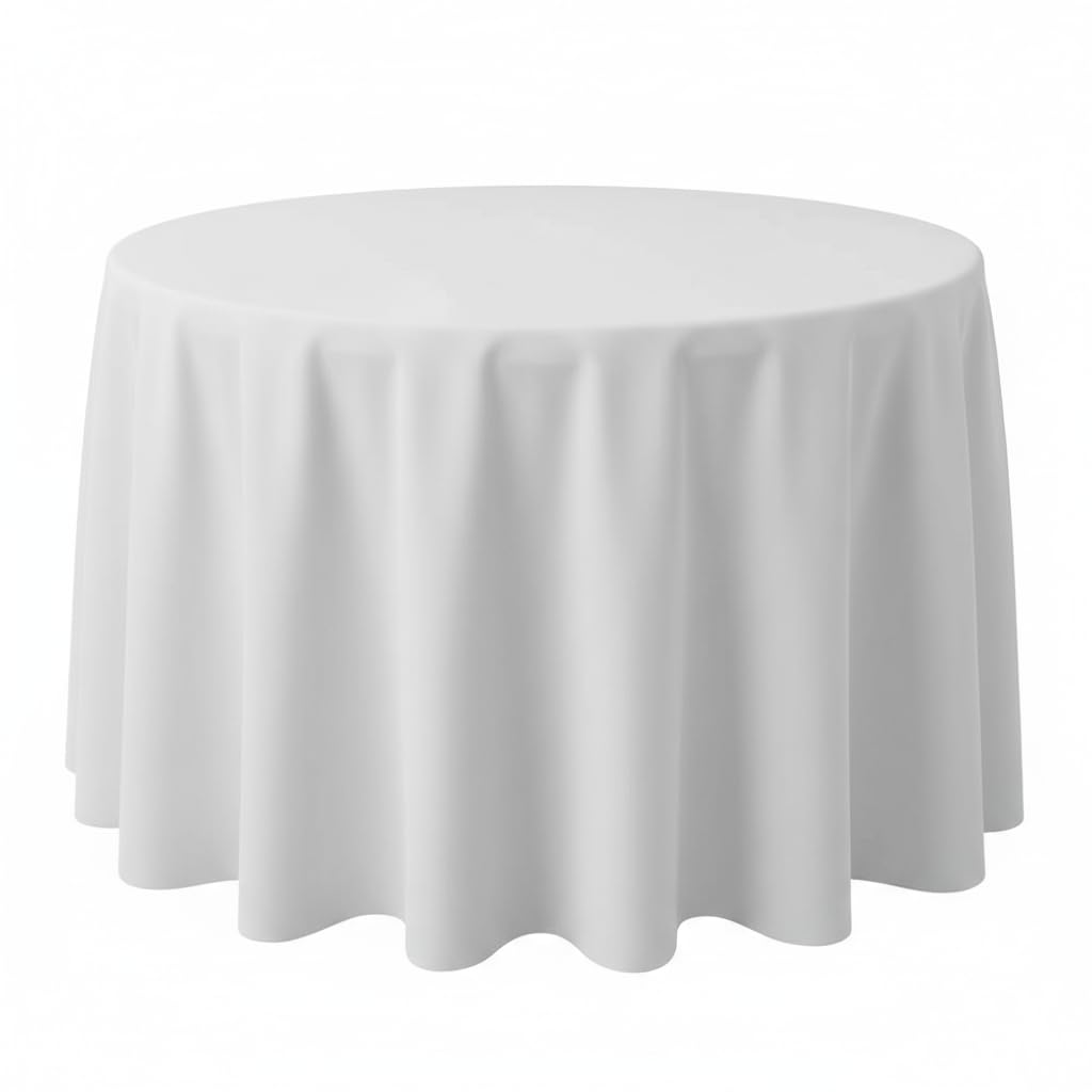 Surmente 10 Pack 132 Inch Black Tablecloths for Round Tables | Dining Table Cover Protector, Wrinkle Free, Washable Polyester Fabric, Round Table Cloth for Wedding, Banquet, Restaurant