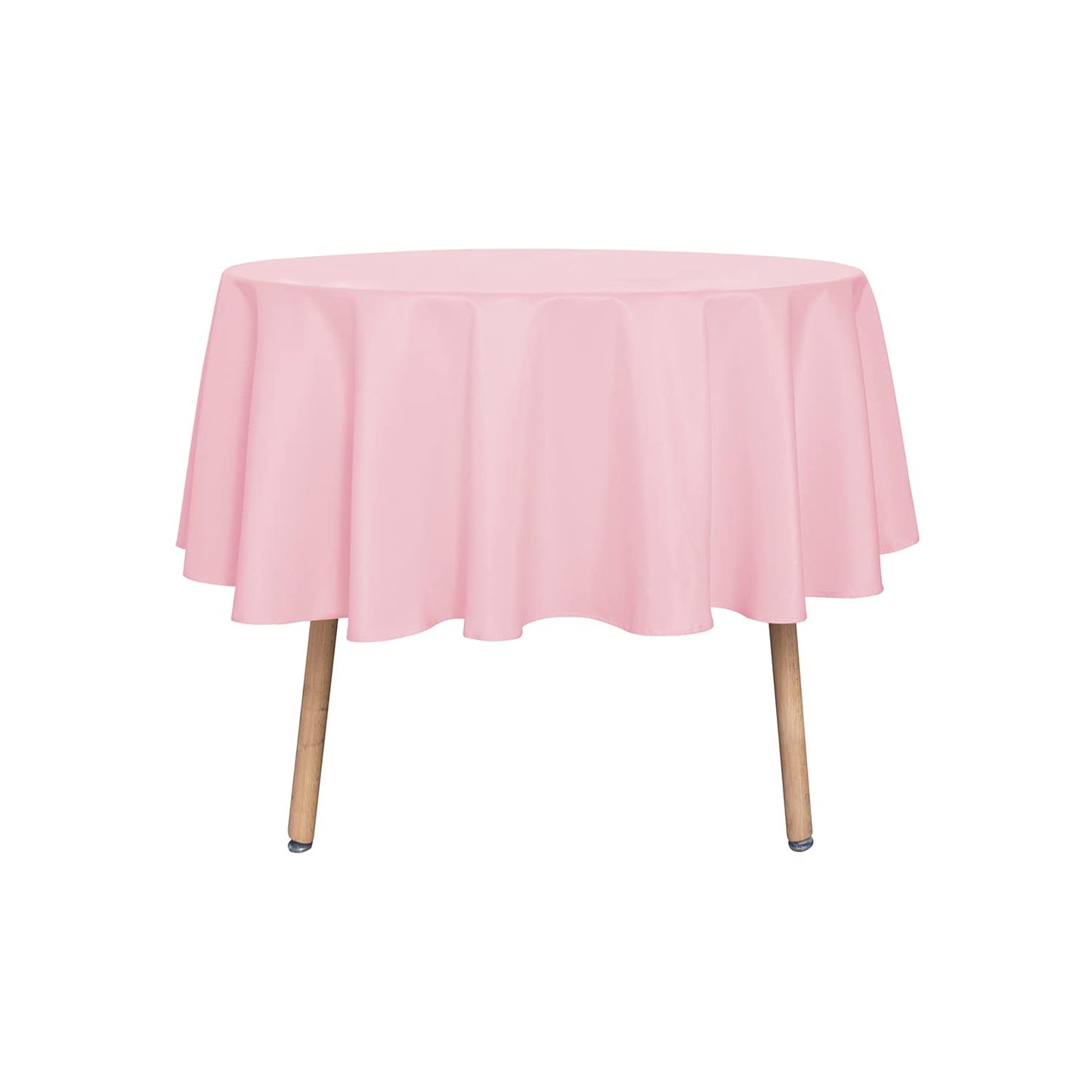sancua White Round Tablecloth 60 Inch Diameter for 20-48 Inch Tables | Water Resistant Spill Proof, Washable Polyester Cloth Decorative Fabric Cover, For Dining, Buffet Parties and Camping