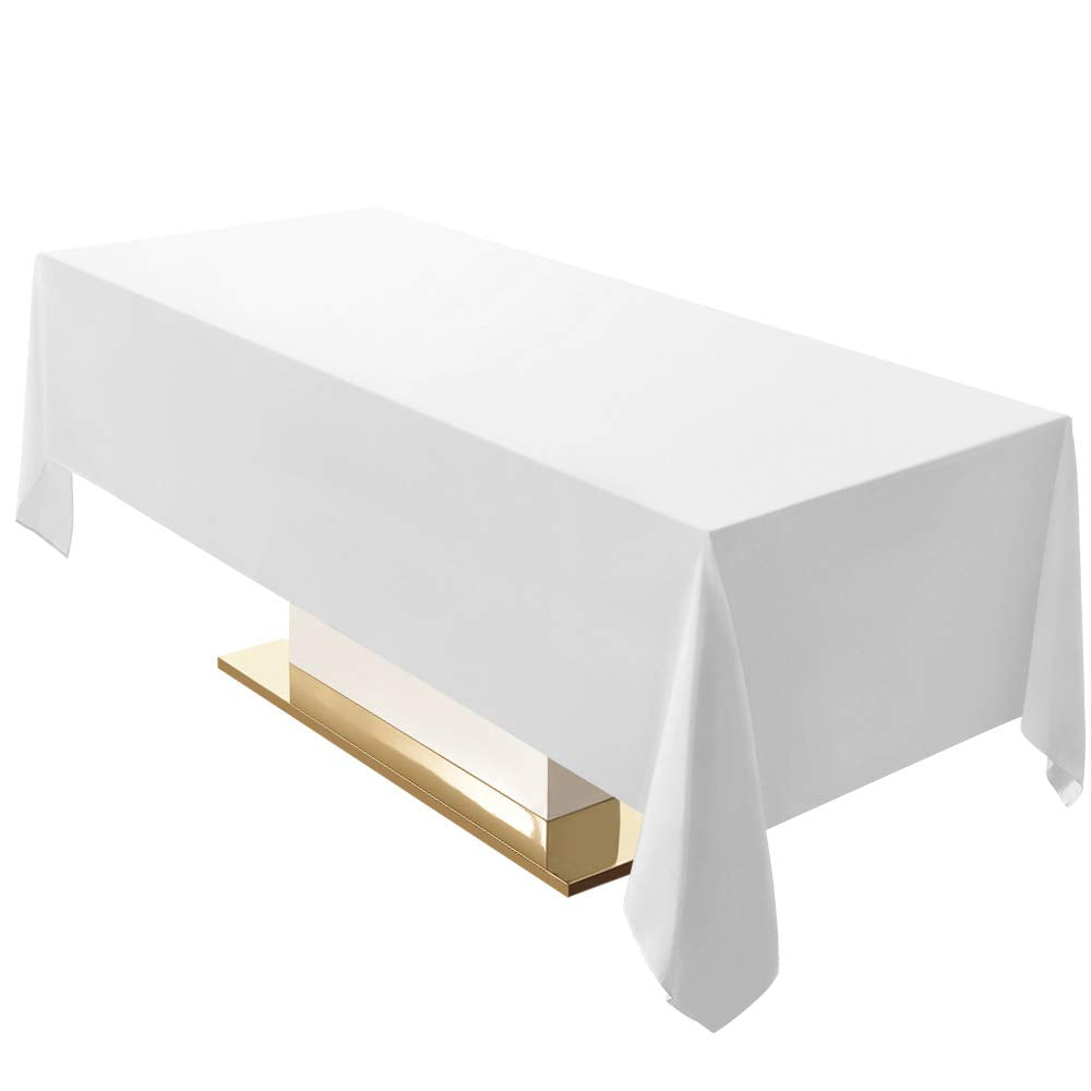 Surmente 10 Pack 90x132 Inch Black Tablecloth for 6-8 Foot Rectangle Tables | Dining Table Cover Protector, Wrinkle Free, Washable Polyester Fabric, 6ft Table Cloth for Wedding, Banquet, Restaurant