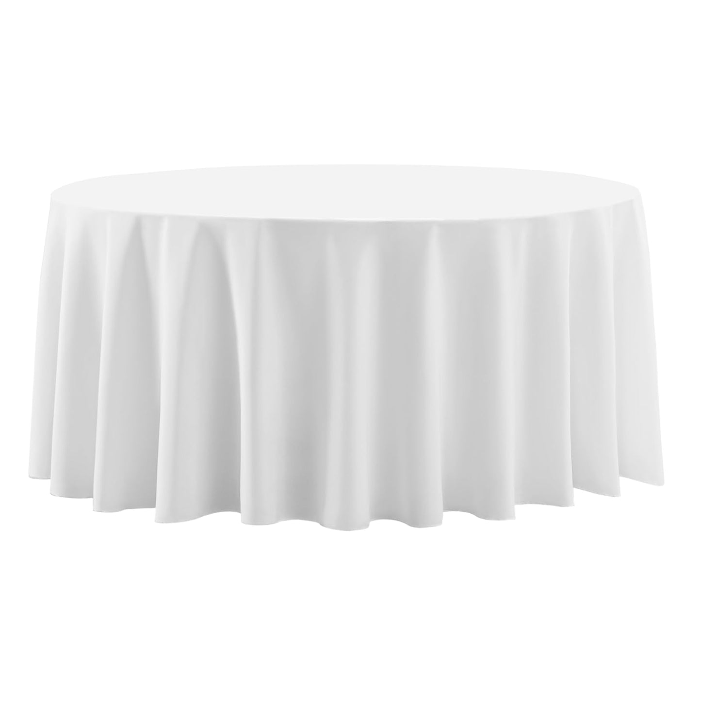 8 Pack Ivory Round Tablecloths 120 Inch for Dining Tables | Washable Decorative Linen Polyester Table Cover for Banquets Buffets Parties and Weddings