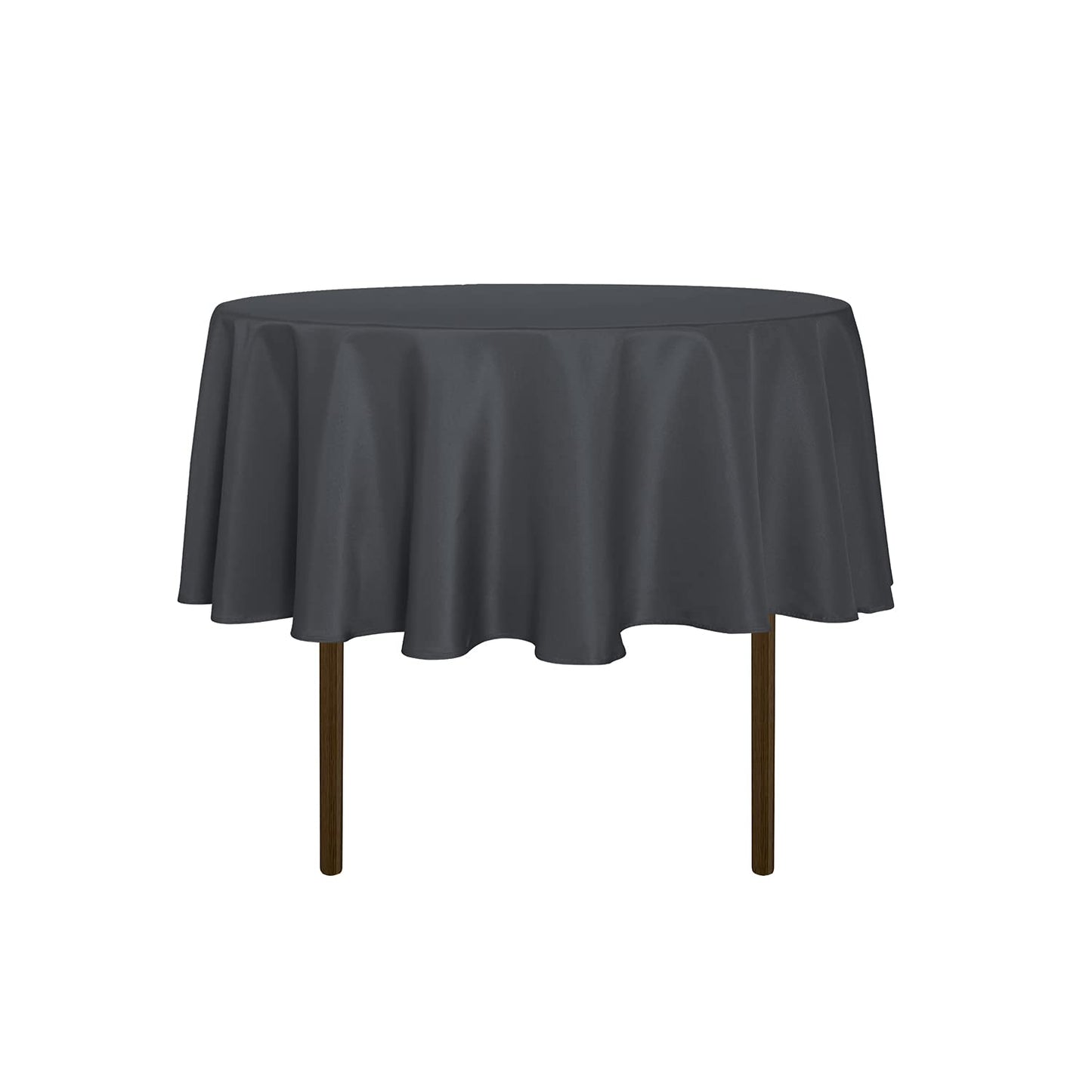 sancua White Round Tablecloth 60 Inch Diameter for 20-48 Inch Tables | Water Resistant Spill Proof, Washable Polyester Cloth Decorative Fabric Cover, For Dining, Buffet Parties and Camping