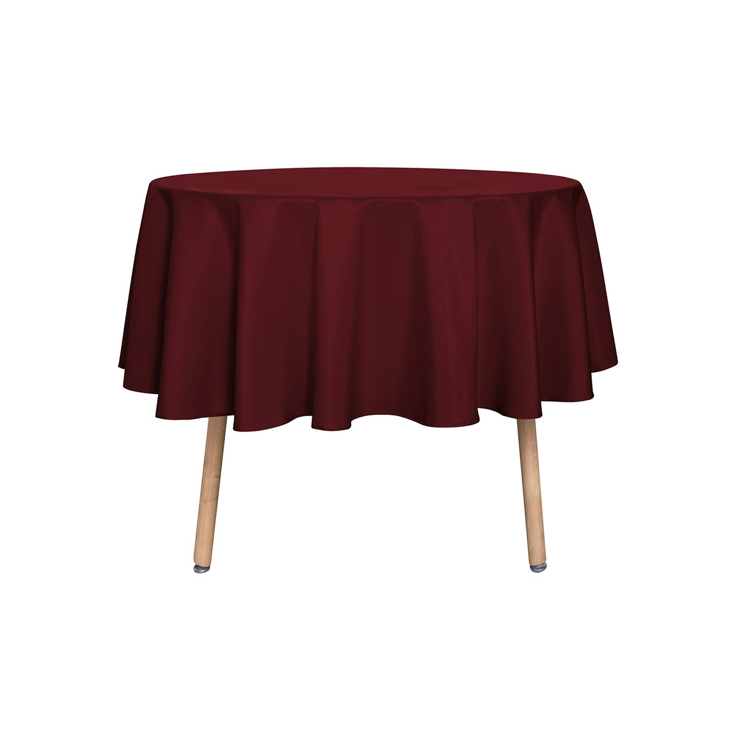 sancua White Round Tablecloth 60 Inch Diameter for 20-48 Inch Tables | Water Resistant Spill Proof, Washable Polyester Cloth Decorative Fabric Cover, For Dining, Buffet Parties and Camping