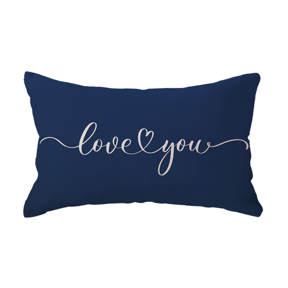 Love Lumbar Throw Pillow Covers - Couples Gift for Anniversary/Wedding/Engagement, Valentine's Day Quote Pillow Cases - 12 x 20 Inch for Sofa/Bed/Couch (Black)