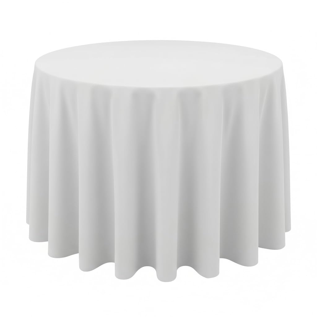 Surmente 10 Pack 132 Inch Black Tablecloths for Round Tables | Dining Table Cover Protector, Wrinkle Free, Washable Polyester Fabric, Round Table Cloth for Wedding, Banquet, Restaurant