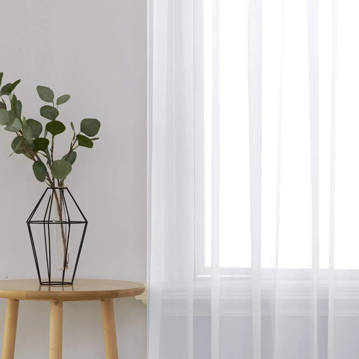 Deconovo Gauze Fabric White Rod Pocket Sheer Curtains (2 Panels, Do Not Bleach) - Lightweight Window Drapes, Room Decor for Bedroom, Creates Serene Ambiance, Two Panels