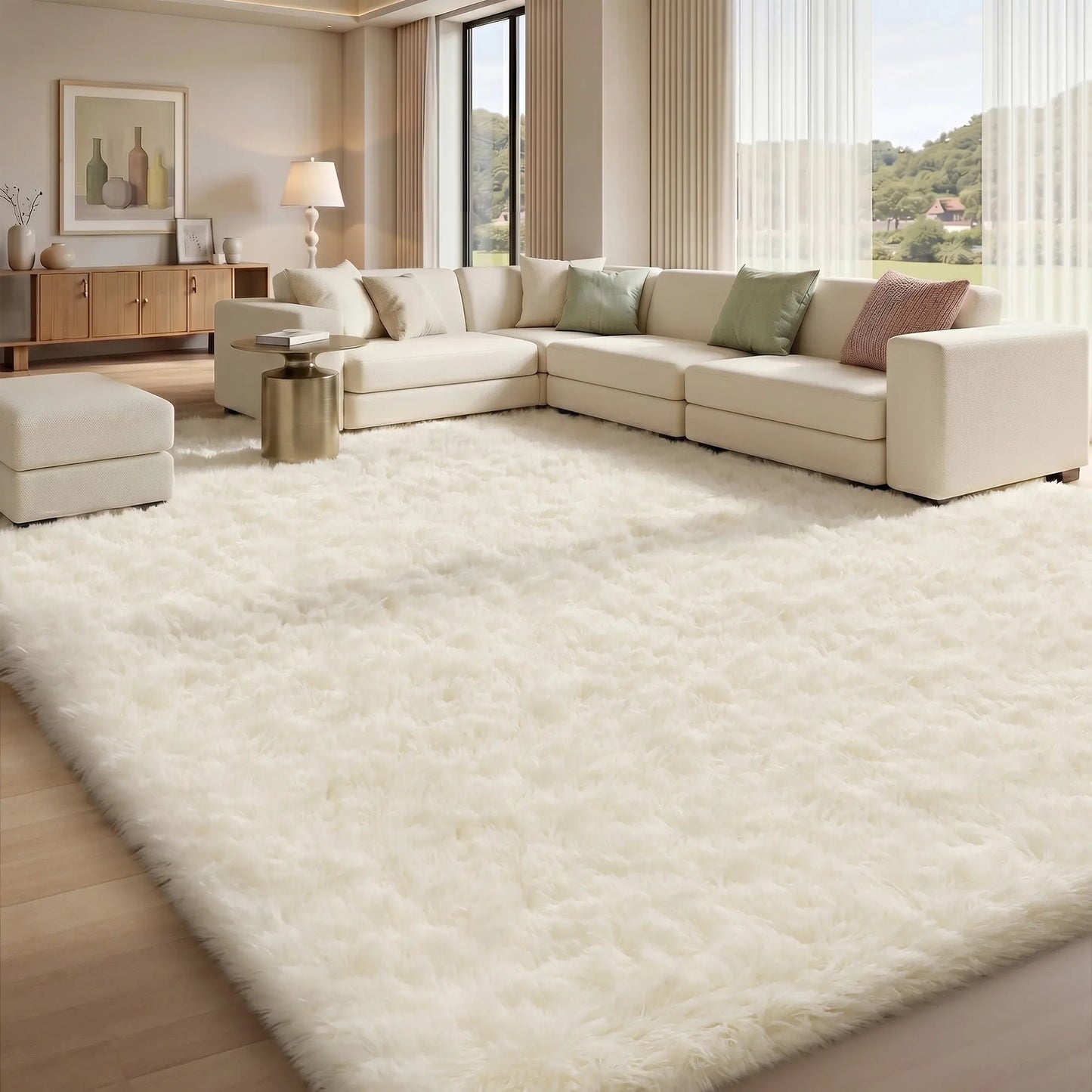 FAMVAL Super Soft Fluffy Area Rug, Modern Plush Non-Slip Rectangular Rug for Bedroom Living Room Nursery, Thick Cozy Carpet for Kids and Pets summerwins,back to school,dorm essentials,home decor,home essentials