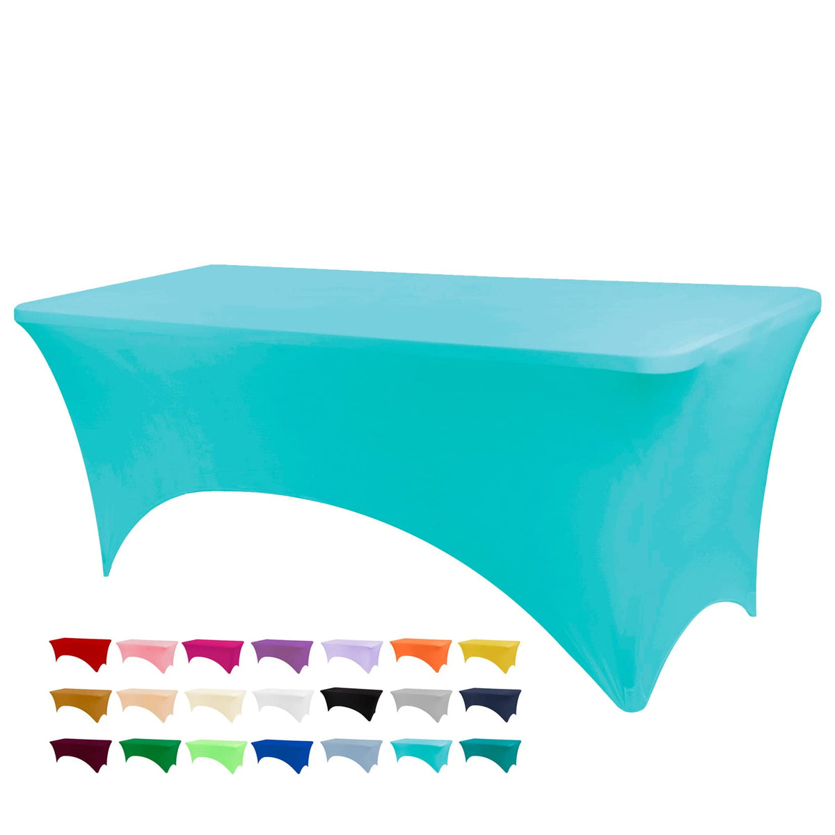 BDDC 6ft Stretch Spandex Fitted Table Cloth for 6 Foot Tables | GRS-Certified Eco-Friendly Fabric, Elastic Fit Rectangle Tablecloth, Washable, Wrinkle-Free, For Events & Parties