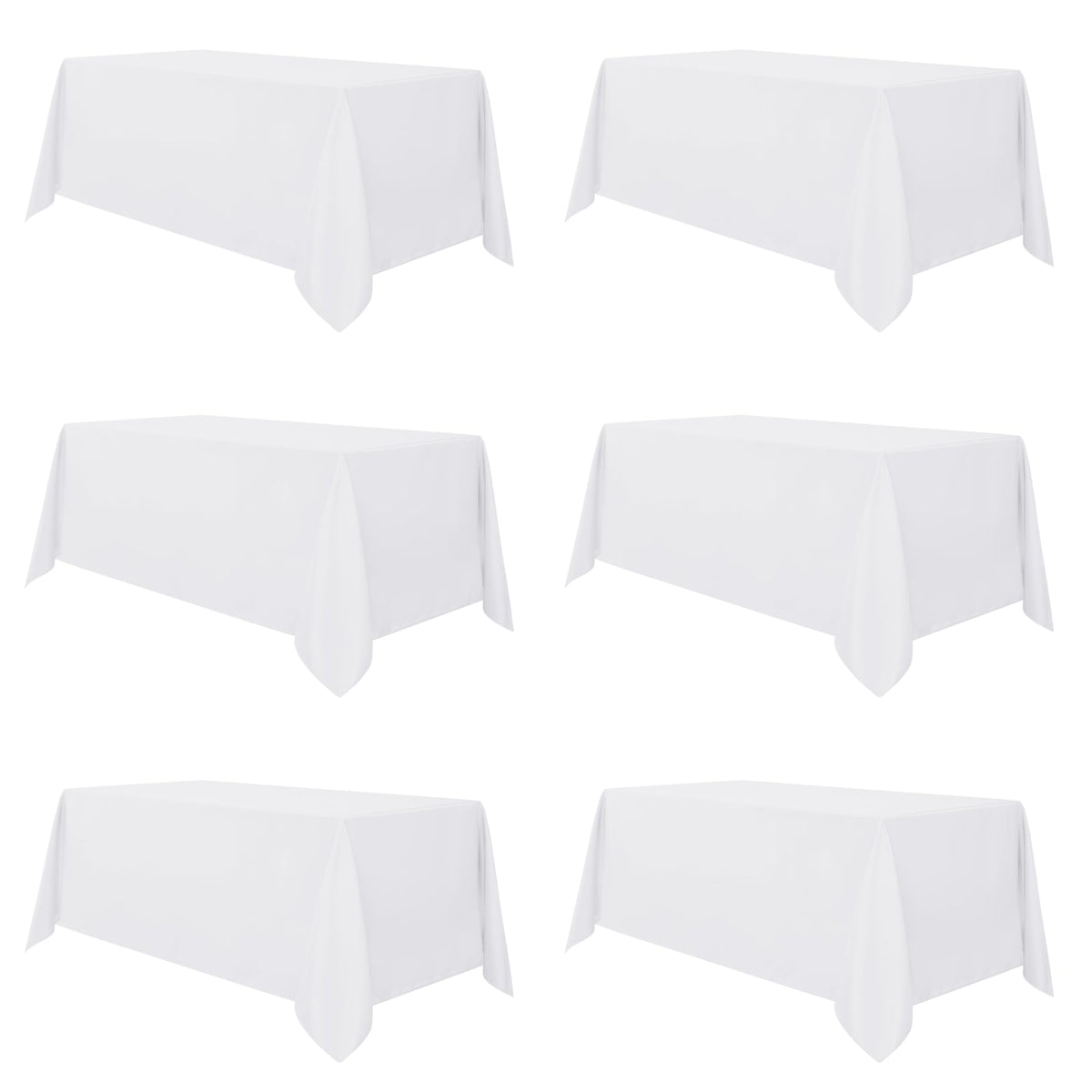sancua 2 Pack White Table Cloth 60x102 Inch for 6 Feet Rectangle Tables | Stain and Wrinkle Resistant Washable Polyester Tablecloth Cover for Dining Tables, Wedding Buffet Parties and Camping
