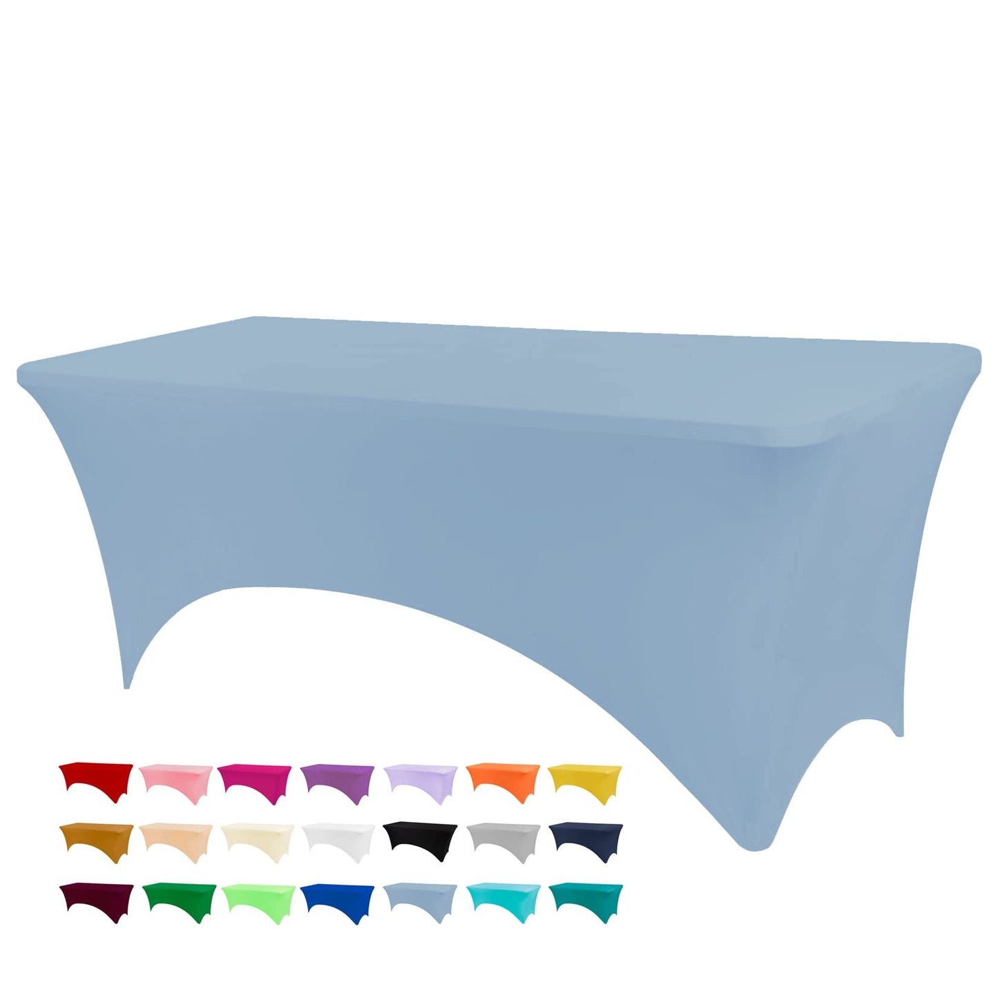 BDDC 6ft Stretch Spandex Fitted Table Cloth for 6 Foot Tables | GRS-Certified Eco-Friendly Fabric, Elastic Fit Rectangle Tablecloth, Washable, Wrinkle-Free, For Events & Parties