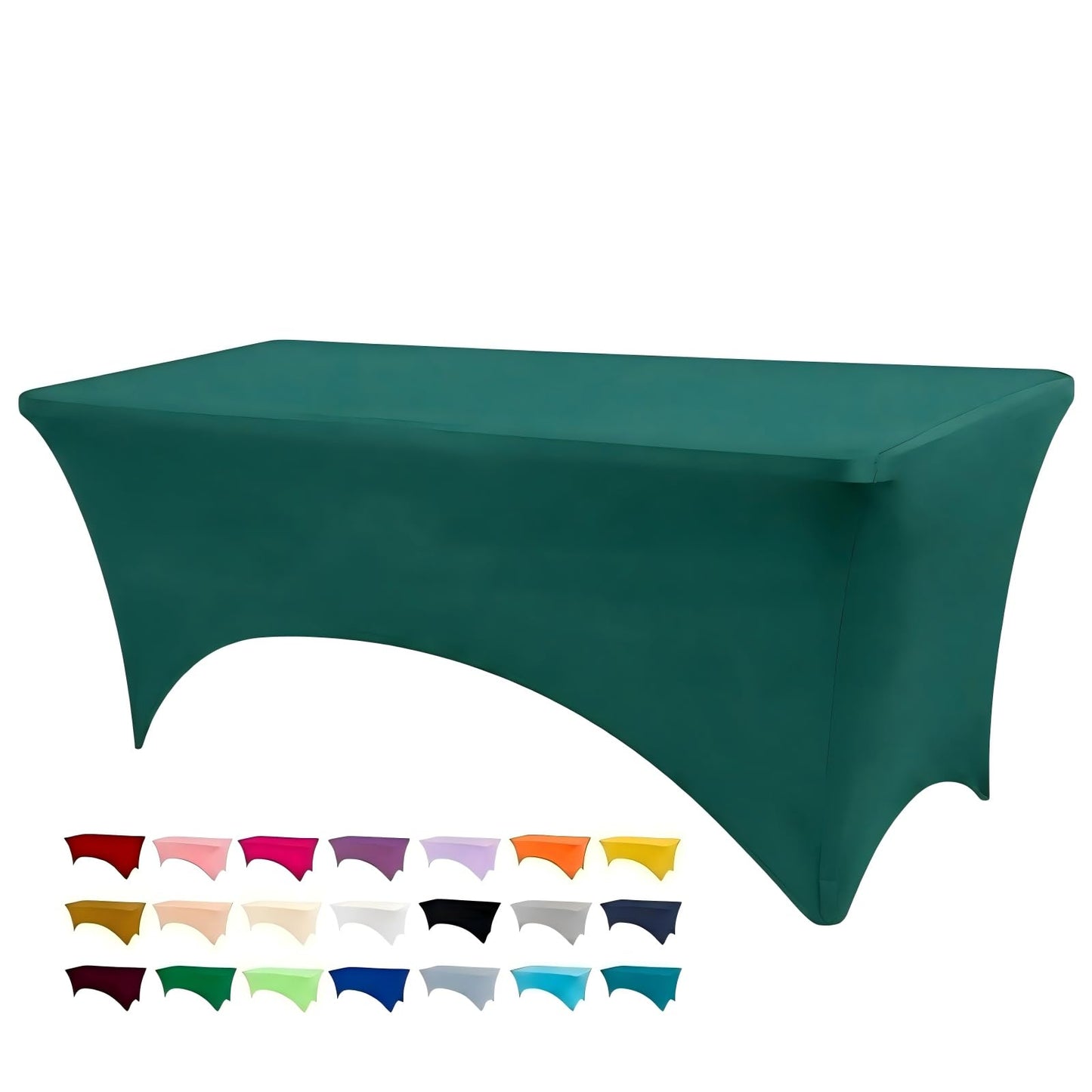 BDDC 6ft Stretch Spandex Fitted Table Cloth for 6 Foot Tables | GRS-Certified Eco-Friendly Fabric, Elastic Fit Rectangle Tablecloth, Washable, Wrinkle-Free, For Events & Parties