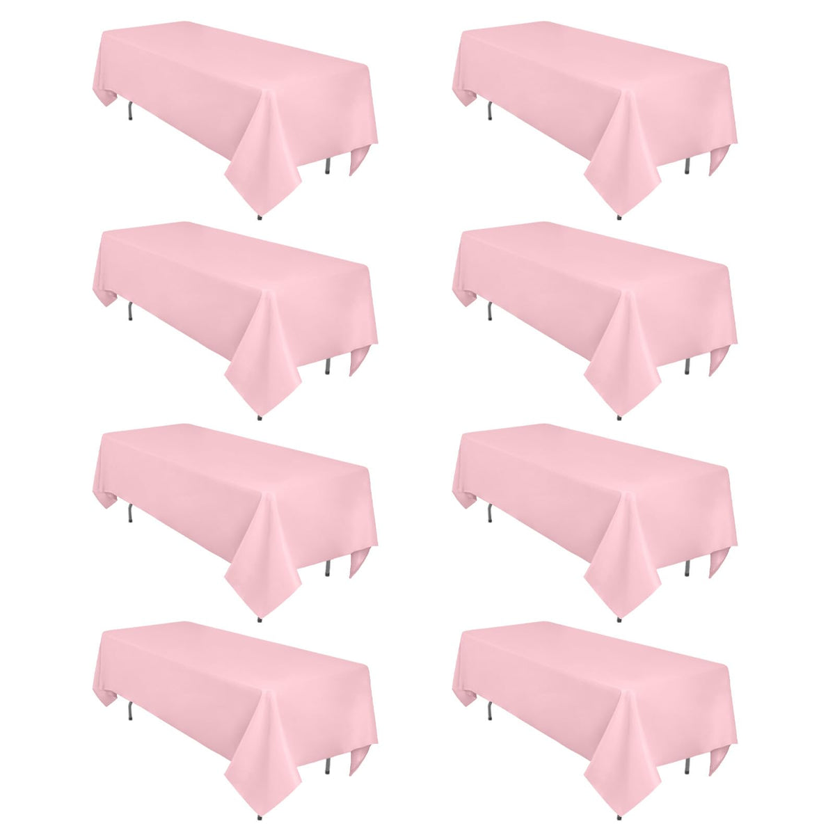 8 Packs 90 Inch White Round Tablecloth | Polyester Fabric, Wrinkle Resistant, For 3Ft-5Ft Round Table, Reusable, Washable Table Cloth, For Buffet Wedding Banquet