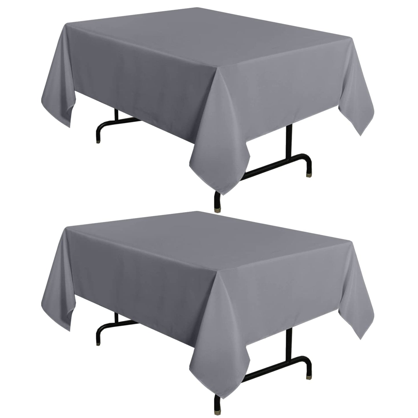 sancua 2 Pack White Table Cloth 60x102 Inch for 6 Feet Rectangle Tables | Stain and Wrinkle Resistant Washable Polyester Tablecloth Cover for Dining Tables, Wedding Buffet Parties and Camping