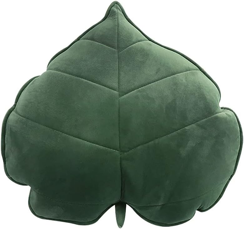 Teieas Leaf Throw Pillows Cute Novelty Plant Plush Cushion Backrest Pillow | Home decoration for car,bedroom,sofa,couch,living room,green 19.7in/50cm