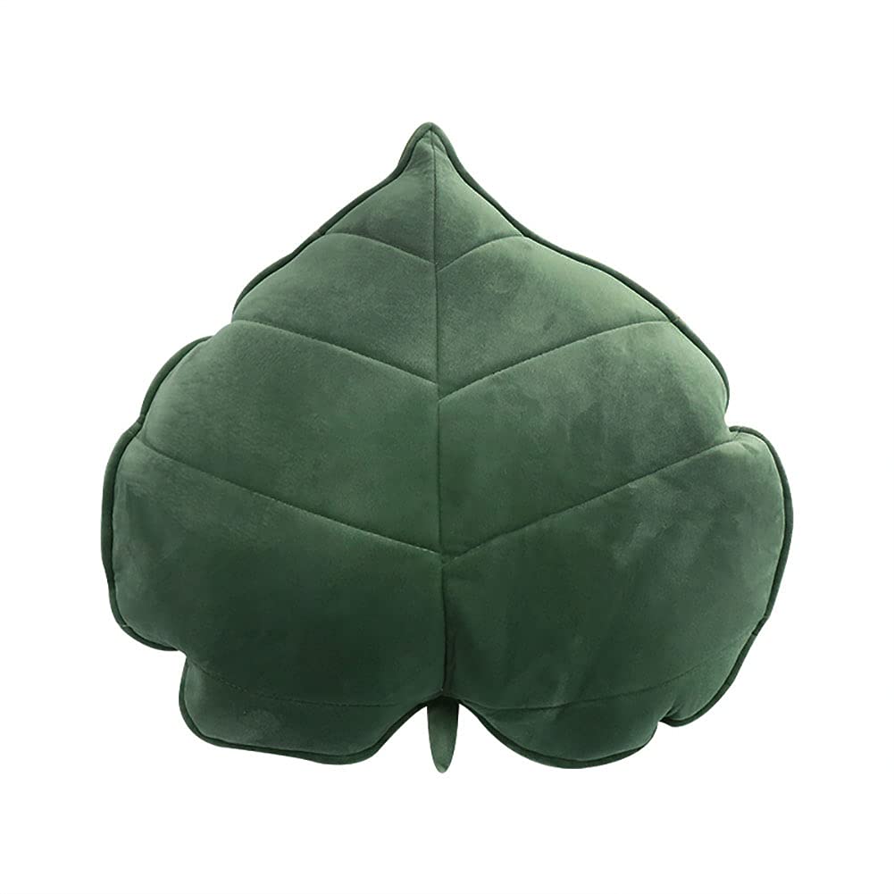Teieas Leaf Throw Pillows Cute Novelty Plant Plush Cushion Backrest Pillow | Home decoration for car,bedroom,sofa,couch,living room,green 19.7in/50cm