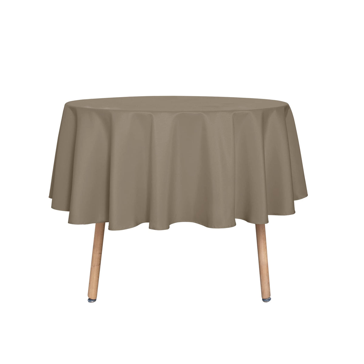 sancua White Round Tablecloth 60 Inch Diameter for 20-48 Inch Tables | Water Resistant Spill Proof, Washable Polyester Cloth Decorative Fabric Cover, For Dining, Buffet Parties and Camping