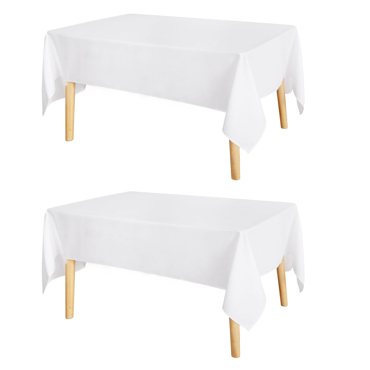 JIUZHEN Rectangle Table Cloth Faux Linen Farmhouse Tablecloth, Wrinkle and Stain Resistant Decorative Fabric Rectangular Spring Table Cover for Dining/Party/Birthday/Wedding, Beige, 54 x 80 Inch