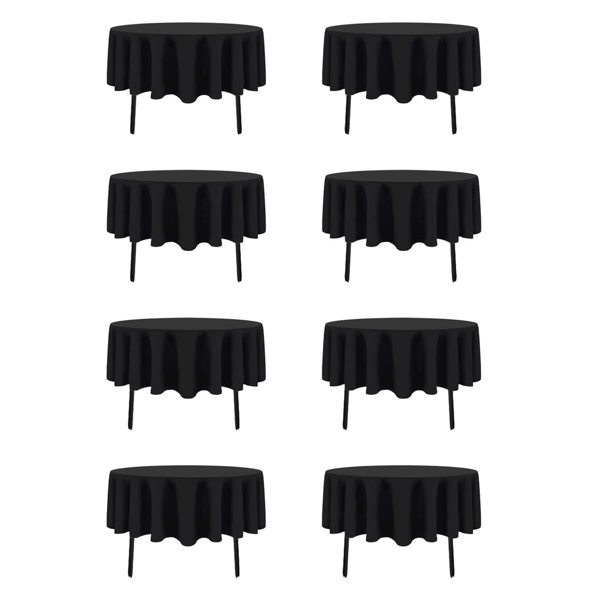 8 Packs 90 Inch White Round Tablecloth | Polyester Fabric, Wrinkle Resistant, For 3Ft-5Ft Round Table, Reusable, Washable Table Cloth, For Buffet Wedding Banquet