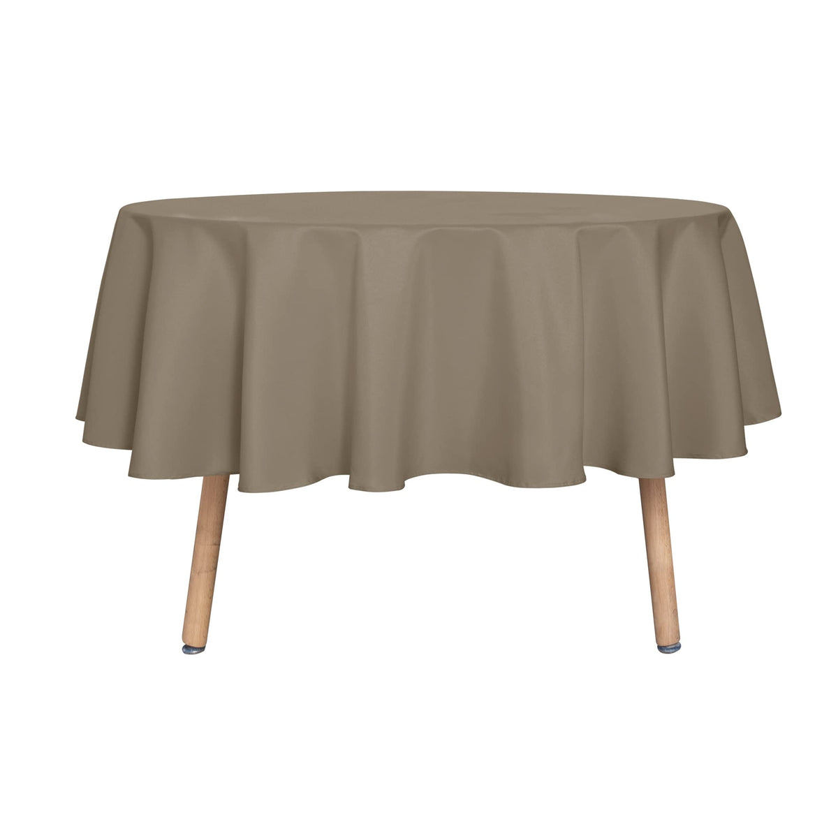sancua White Round Tablecloth 60 Inch Diameter for 20-48 Inch Tables | Water Resistant Spill Proof, Washable Polyester Cloth Decorative Fabric Cover, For Dining, Buffet Parties and Camping