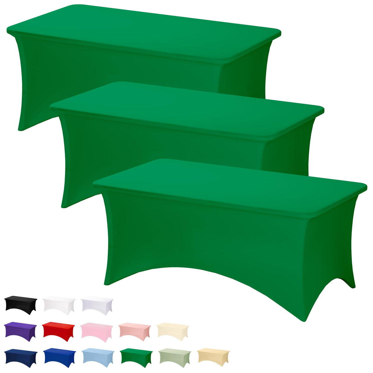 Fixwal 2 Pack 6FT Black Tablecloth Rectangle Spandex Fitted Table Cover | Fit for 6 Foot Rectangle Table, Washable Stretch, Ideal for Party, Wedding, Buffet, Graduation Decoration, Vendor Booth