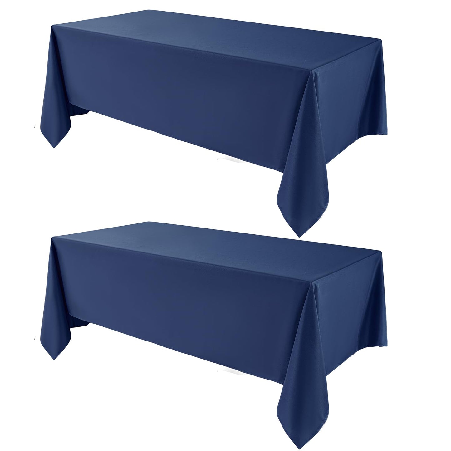 1 Pack White Rectangle Tablecloths 60x84 Inch for 4ft Tables | Washable Decorative Linen Polyester Table Cover for Dining Tables, Banquets Buffets Parties and Weddings