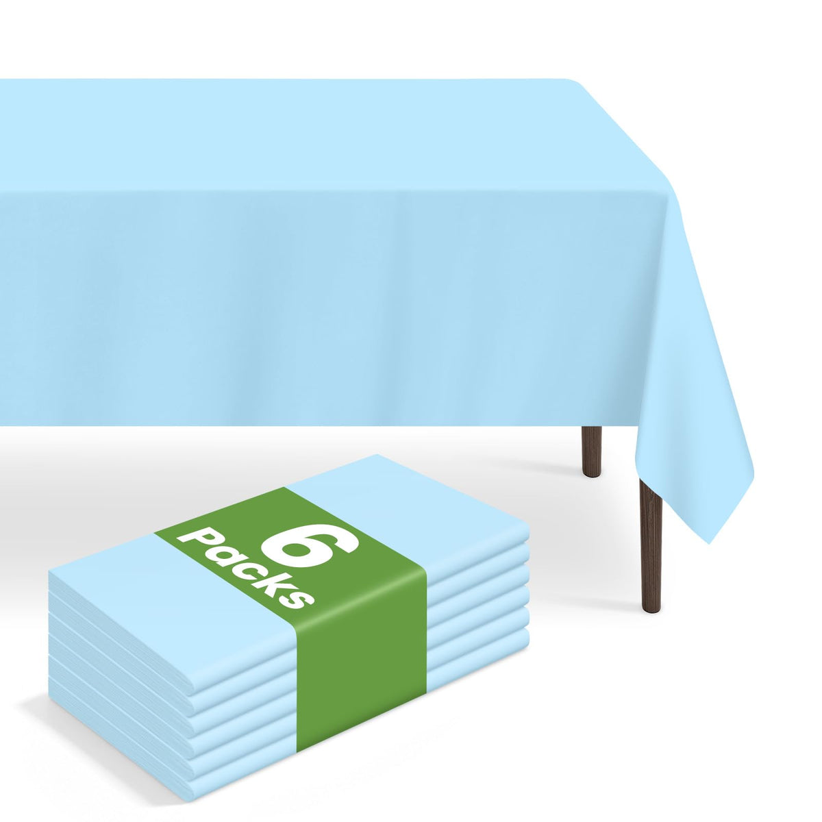 6 Pack Blue and White Checkered Tablecloth, Blue Plastic Table Cloths for Parties Disposable, 54 x 108 inch Waterproof Blue Gingham Camping Tablecloth for Birthday, Party, Picnic