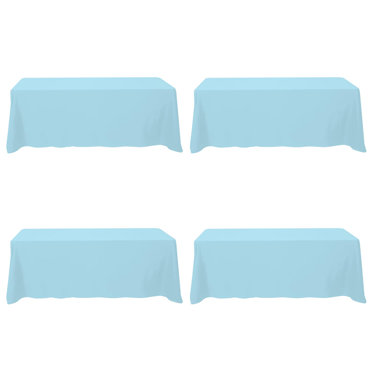 BRILLMAX 6 Pack Ivory Tablecloths 90x132 Inch for 6ft Rectangle Tables | 150 GSM Polyester Fabric, Floor Length Drop, Water, Stain & Wrinkle Resistant Cloth Cover for Wedding Reception Banquet Party