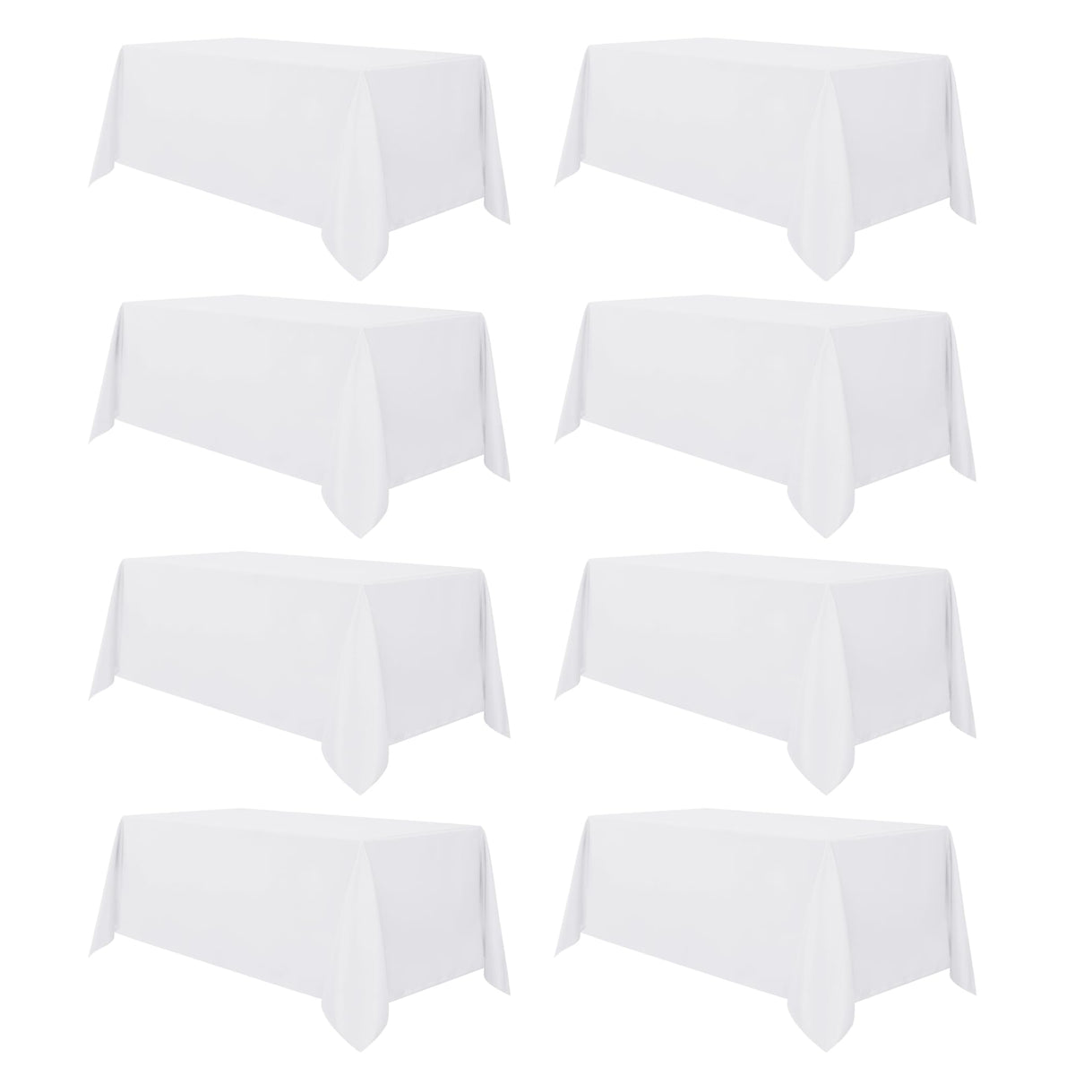 sancua 2 Pack White Table Cloth 60x102 Inch for 6 Feet Rectangle Tables | Stain and Wrinkle Resistant Washable Polyester Tablecloth Cover for Dining Tables, Wedding Buffet Parties and Camping