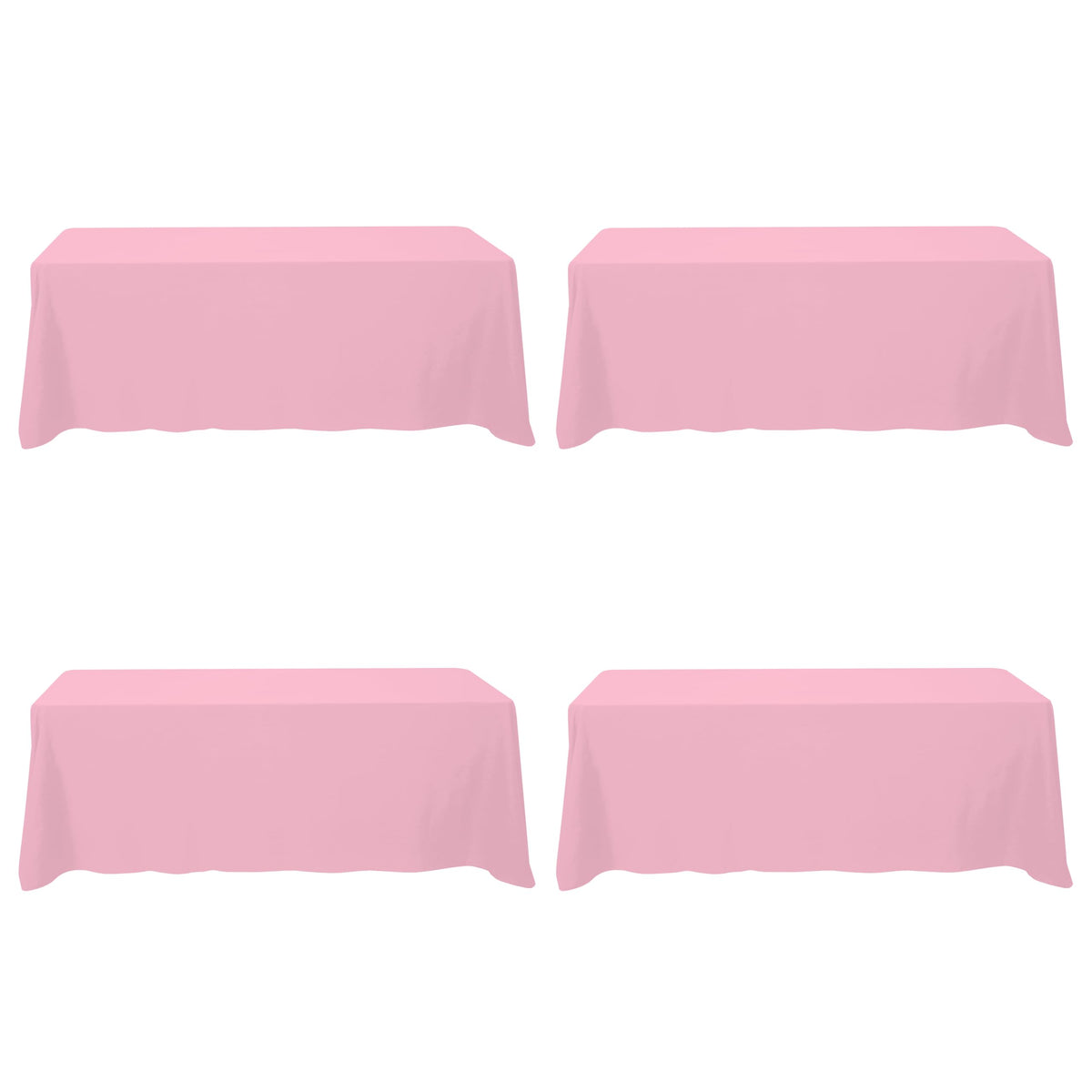 BRILLMAX 6 Pack Ivory Tablecloths 90x132 Inch for 6ft Rectangle Tables | 150 GSM Polyester Fabric, Floor Length Drop, Water, Stain & Wrinkle Resistant Cloth Cover for Wedding Reception Banquet Party