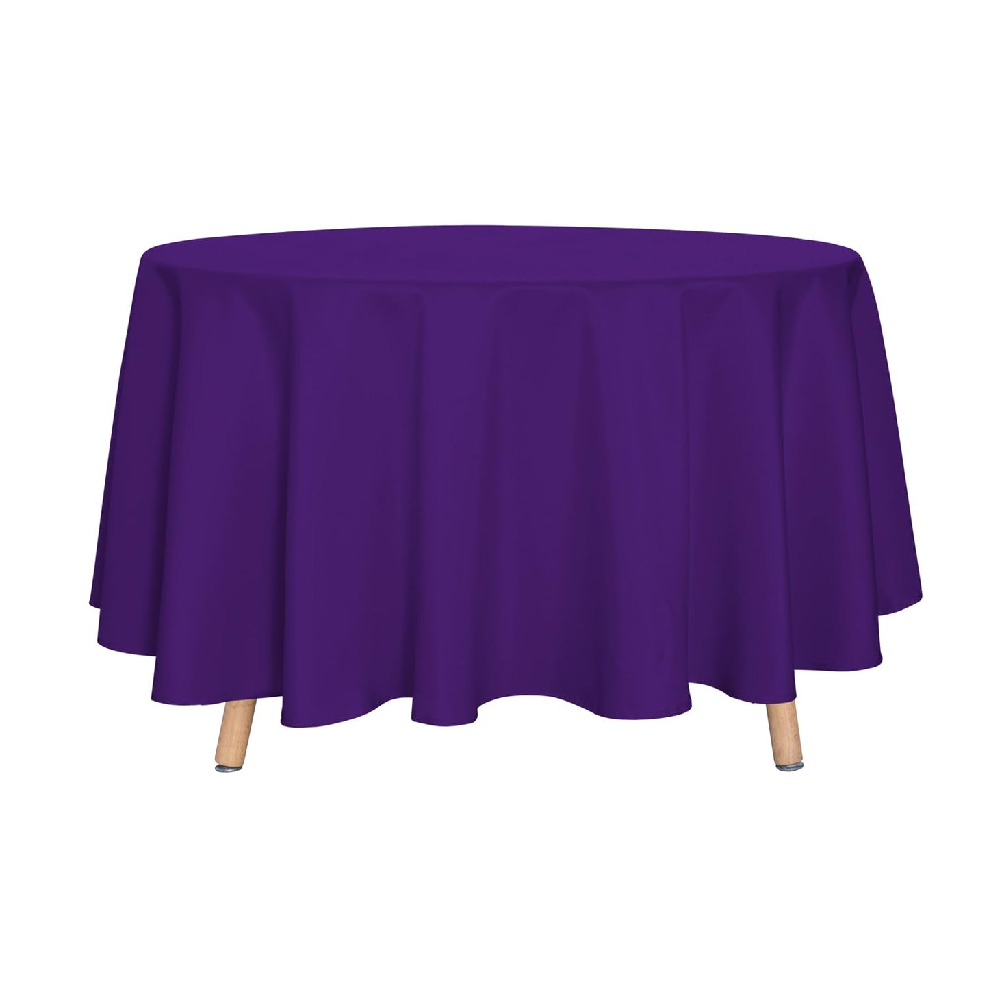 sancua White Round Tablecloth 60 Inch Diameter for 20-48 Inch Tables | Water Resistant Spill Proof, Washable Polyester Cloth Decorative Fabric Cover, For Dining, Buffet Parties and Camping