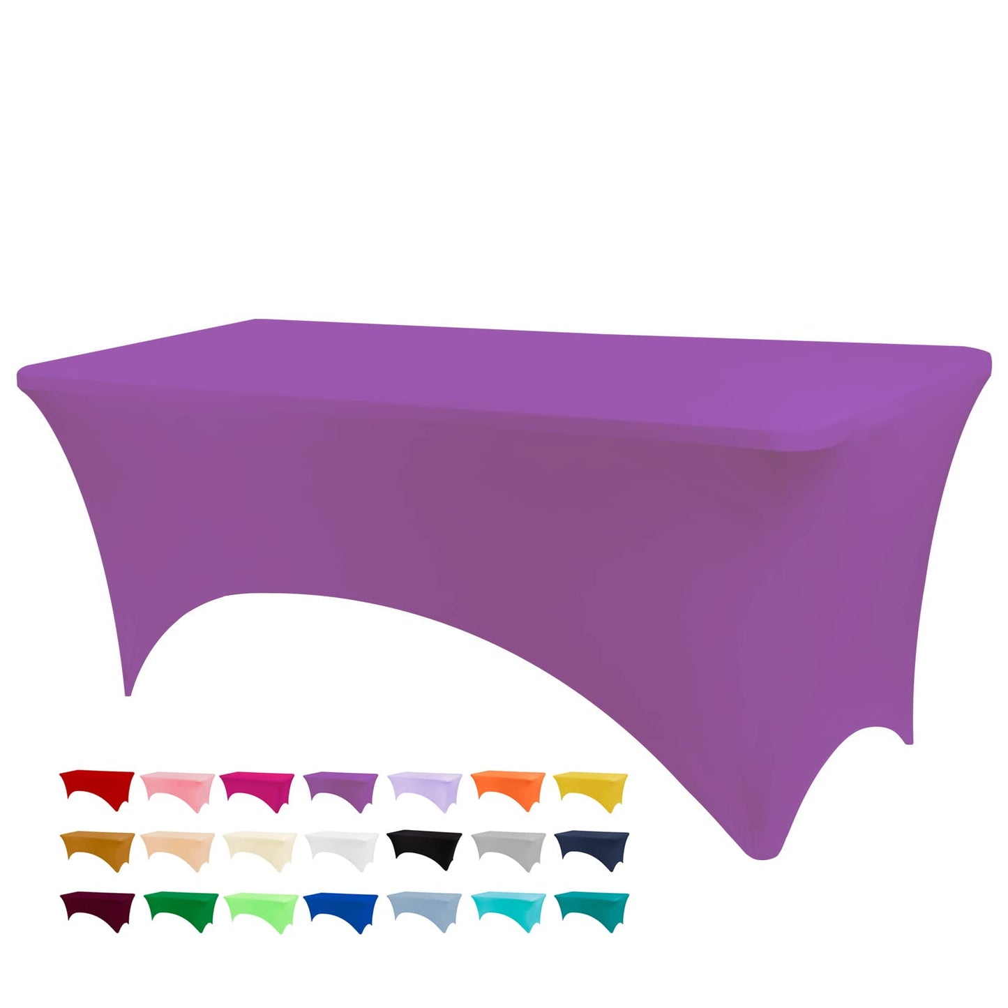 BDDC 6ft Stretch Spandex Fitted Table Cloth for 6 Foot Tables | GRS-Certified Eco-Friendly Fabric, Elastic Fit Rectangle Tablecloth, Washable, Wrinkle-Free, For Events & Parties