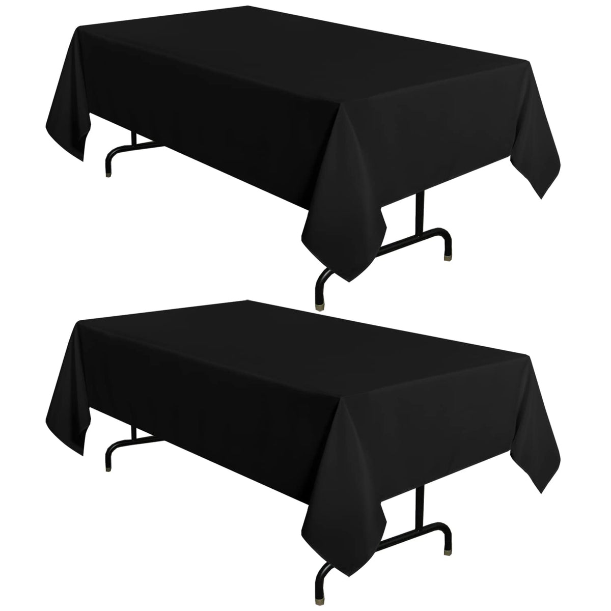 sancua 2 Pack White Table Cloth 60x102 Inch for 6 Feet Rectangle Tables | Stain and Wrinkle Resistant Washable Polyester Tablecloth Cover for Dining Tables, Wedding Buffet Parties and Camping