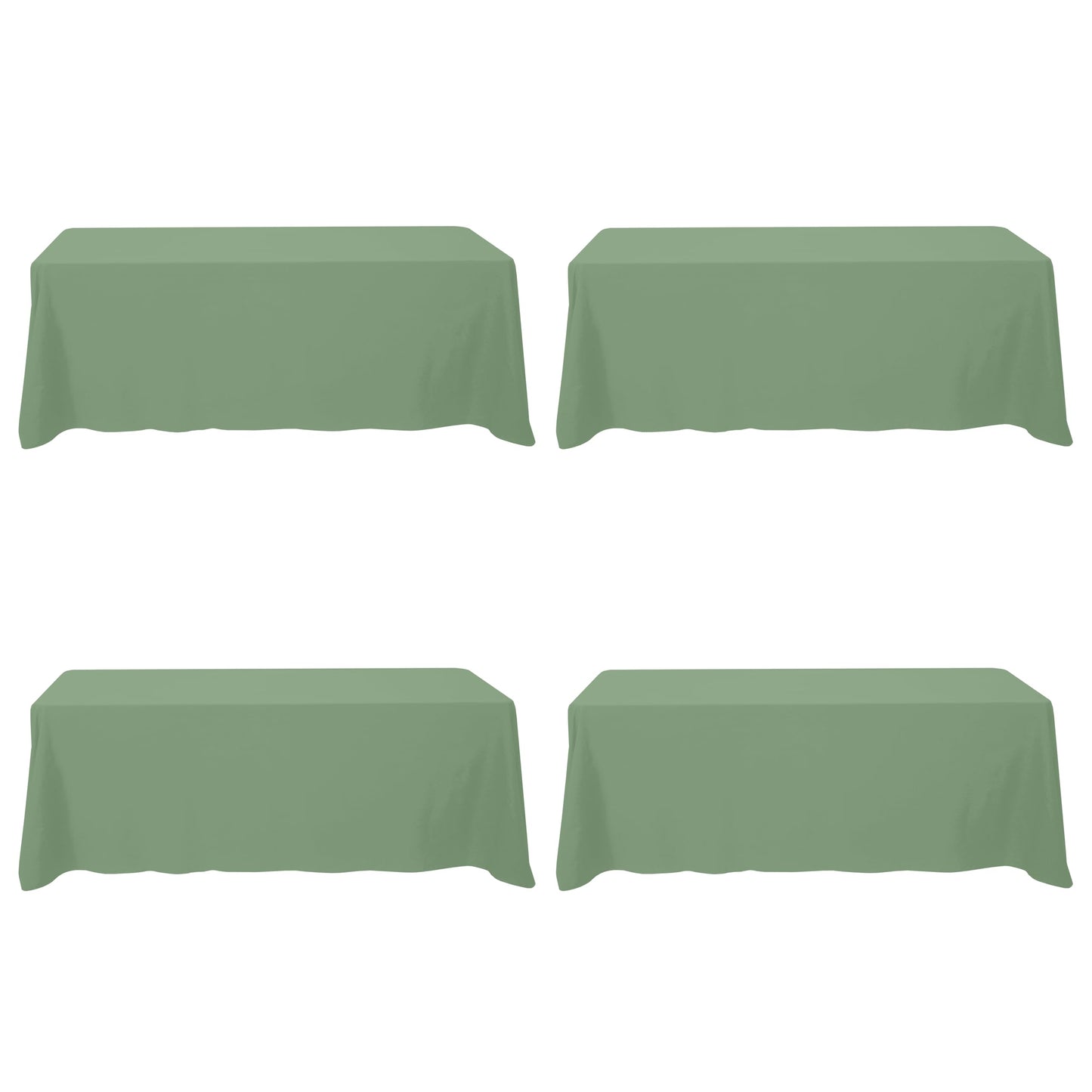 BRILLMAX 6 Pack Ivory Tablecloths 90x132 Inch for 6ft Rectangle Tables | 150 GSM Polyester Fabric, Floor Length Drop, Water, Stain & Wrinkle Resistant Cloth Cover for Wedding Reception Banquet Party