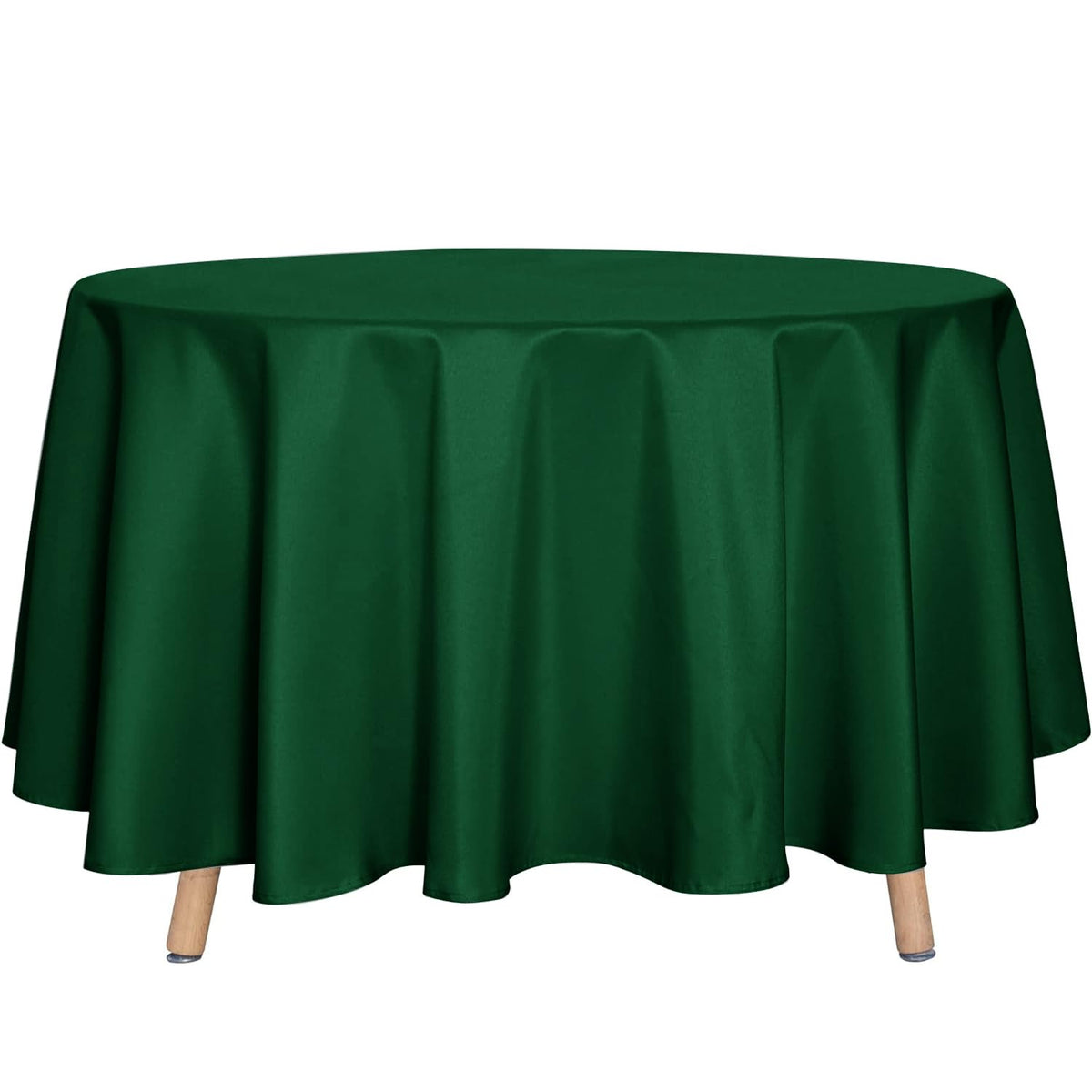 sancua White Round Tablecloth 60 Inch Diameter for 20-48 Inch Tables | Water Resistant Spill Proof, Washable Polyester Cloth Decorative Fabric Cover, For Dining, Buffet Parties and Camping