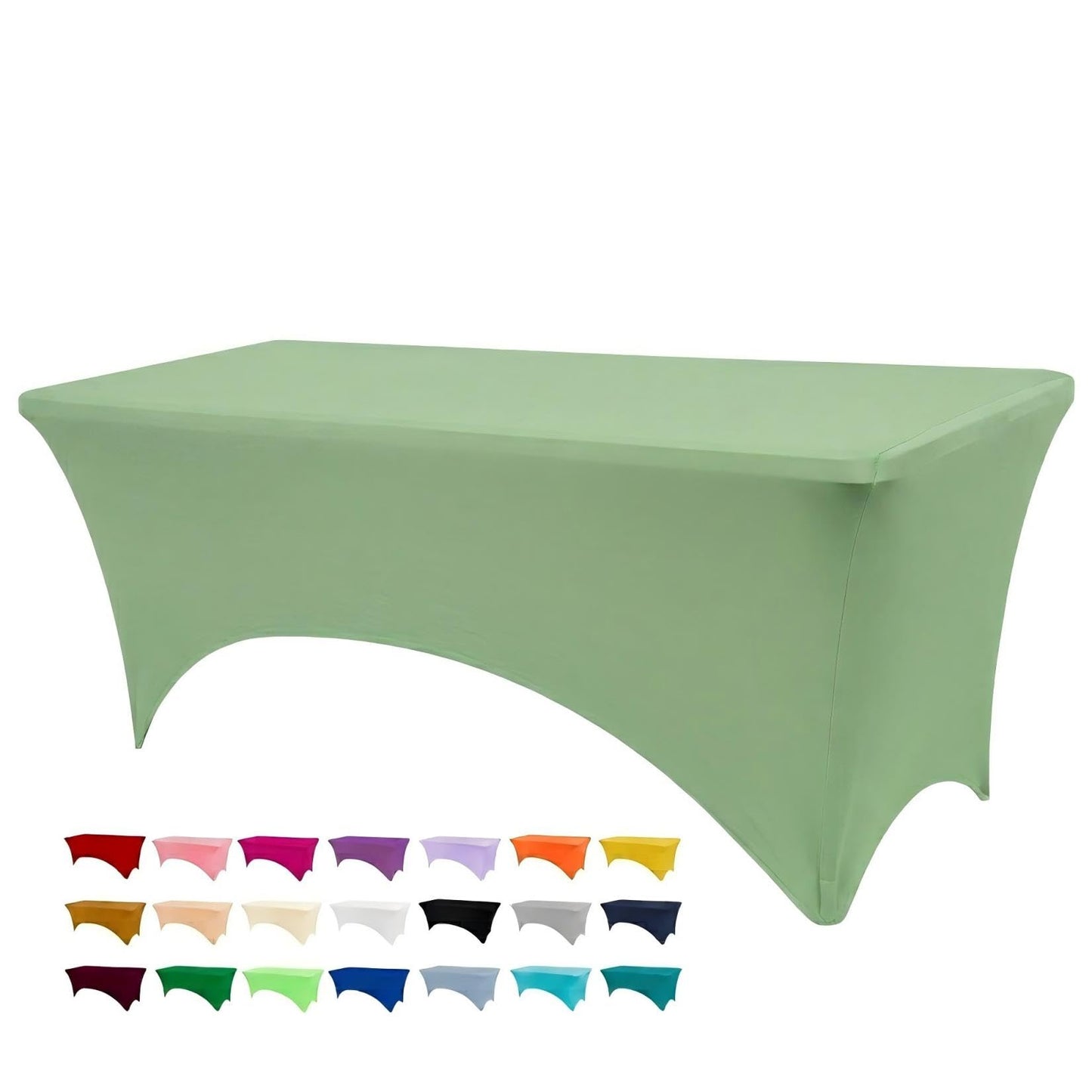 BDDC 6ft Stretch Spandex Fitted Table Cloth for 6 Foot Tables | GRS-Certified Eco-Friendly Fabric, Elastic Fit Rectangle Tablecloth, Washable, Wrinkle-Free, For Events & Parties